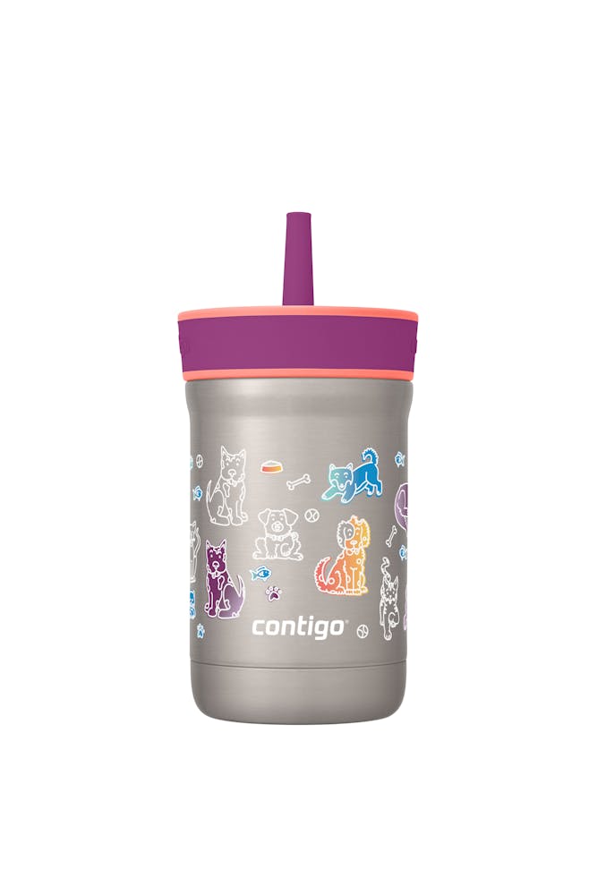 Kids Leighton Spill-Proof Stainless Steel Tumbler with Straw, 12oz I6